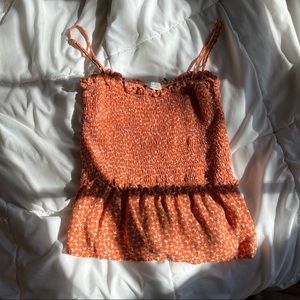 Anthropologie Paper Crane floral ruched tank top